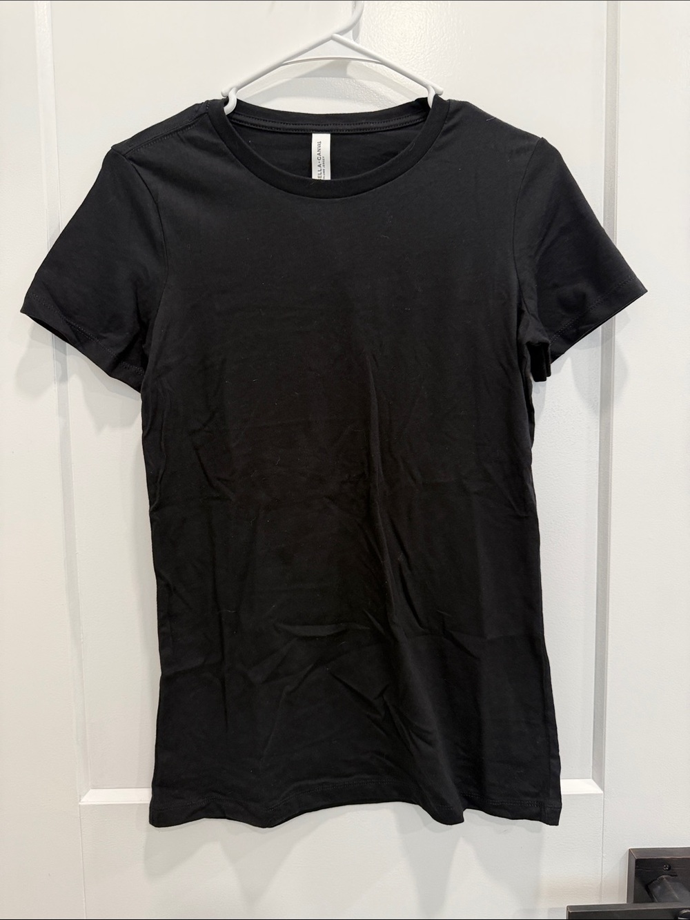 NWOT Bella + Canvas Women's Relaxed Fit Black Crewneck Short Sleeve Tee